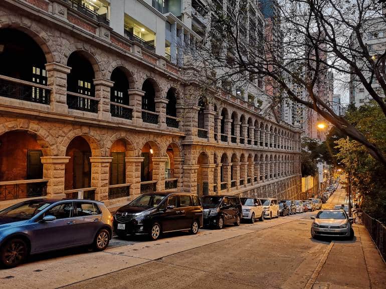 Facade of the Old Mental Hospital on High Street, Sai Ying Pun, Hong Kong island